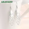 Geometric Sterling Silver Drop Earrings