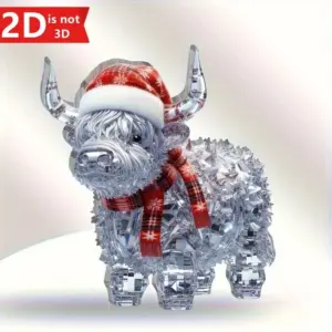 Highland Cow Christmas Figurine in Crystal Finish 8 S5f0aa7288c1644babc943a1e2030be6fY