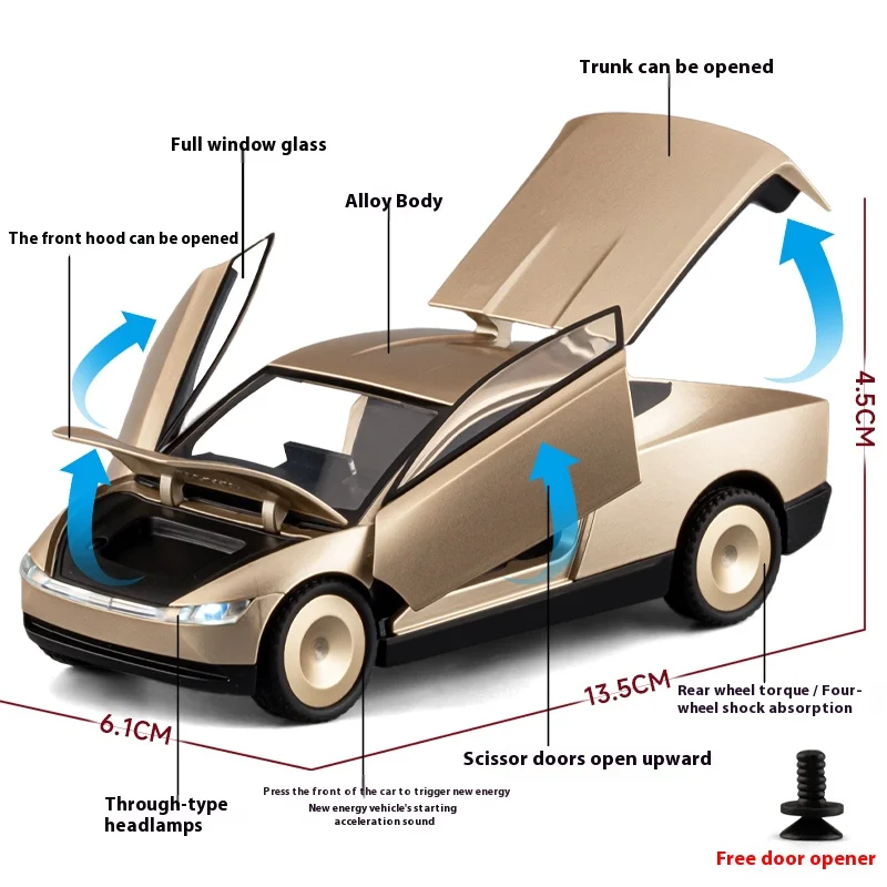 1:32 Scale Gold Car Model Diorama 2 1:32 Scale Gold Car Model Diorama - Image 2