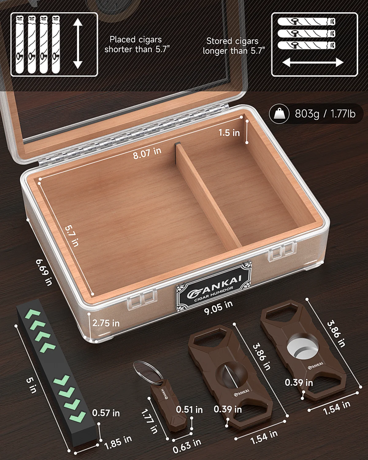 Glass-Top Cigar Humidor for Enthusiasts 2 Glass-Top Cigar Humidor for Enthusiasts - Image 2