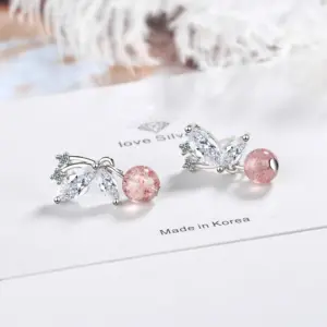 Female Butterfly and Flower Earrings in Sterling Silver 9 S5f8490fc3bf94ae8a6842a5656bc99dbz