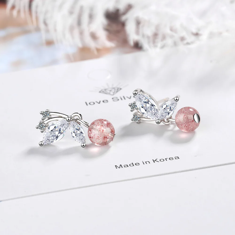 Female Butterfly and Flower Earrings in Sterling Silver 4 Female Butterfly and Flower Earrings in Sterling Silver - Image 4