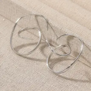 Silver Geometric Spiral Drop Earrings for Women 8 S5f899d562afe4e77a08d179742472920V