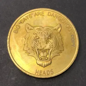 Copper Tiger Coin with Vintage Finish