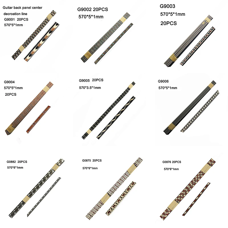 Wooden Guitar Inlay Decoration Strips - 570mm Length 2 Wooden Guitar Inlay Decoration Strips - 570mm Length - Image 2
