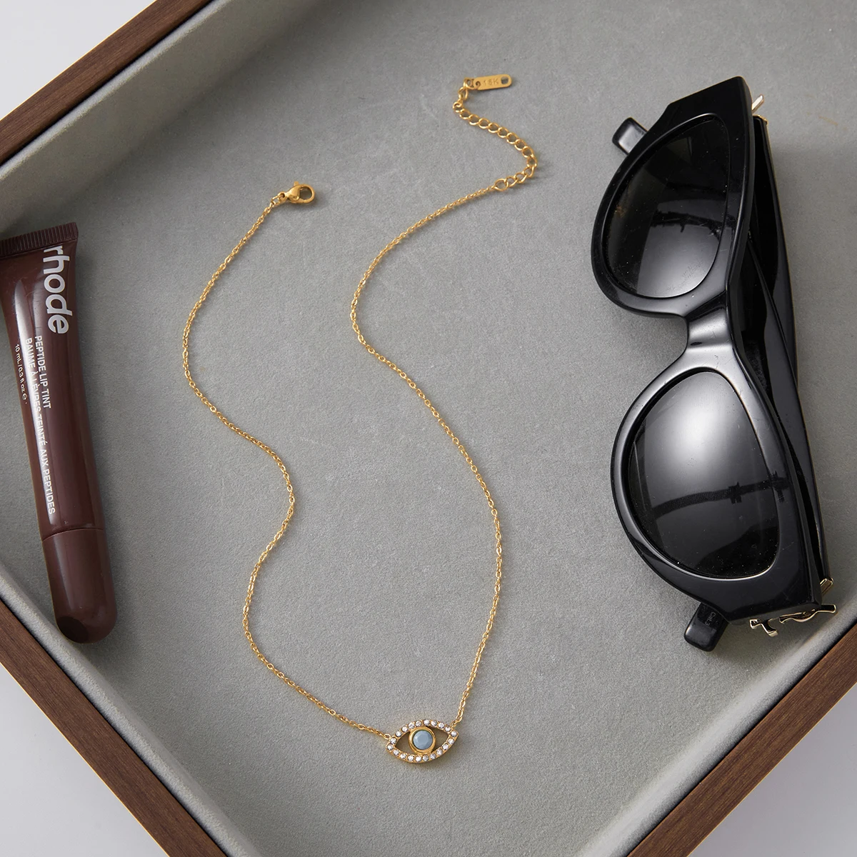 Elegant Stainless Steel Lucky Evil Eye Necklace 6 Elegant Stainless Steel Lucky Evil Eye Necklace - Image 6