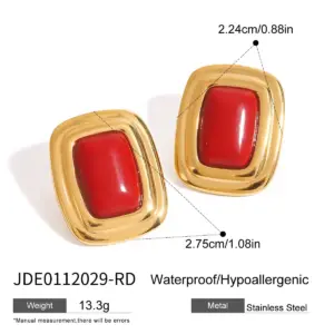 Stainless Steel Oval Agate Stud Earrings 16 S600272bd172e4b718335c61a4dfb4b32y 2