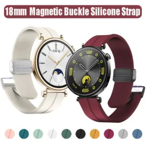 18mm Silicone Magnetic Watch Strap for Garmin & Huawei
