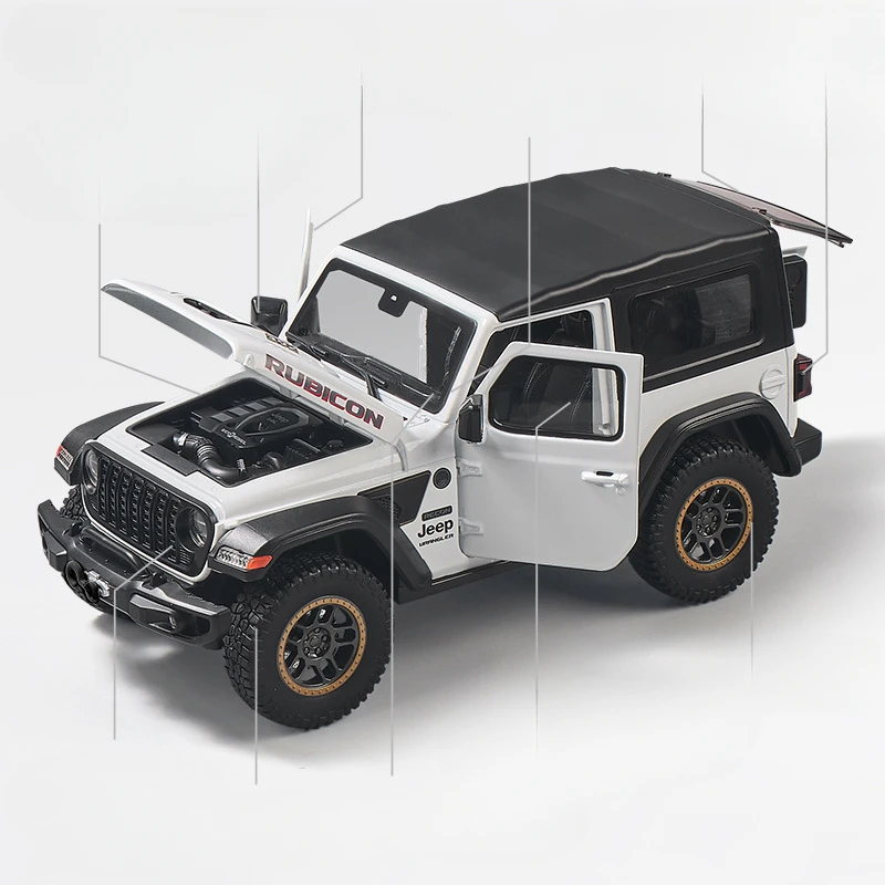 1:18 Scale Diecast Jeep Wrangler Rubicon Model 3 1:18 Scale Diecast Jeep Wrangler Rubicon Model - Image 3