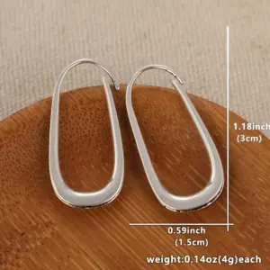 Silver Geometric Drop Earrings for Women 7 S6032d59437c84de7990623acf4228e46z