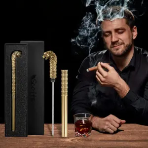 Vintage Stainless Steel Cigar Draw Enhancer with Leopard Design 10 S606a7c3e0b5e4993b04105dcf5cf0688o