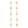 Gold Stainless Steel Oval Drop Earrings