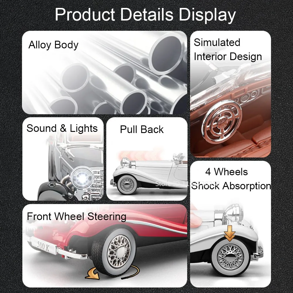 Vintage Car Model Replica 1:32 Scale 2 Vintage Car Model Replica 1:32 Scale - Image 2