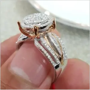 Two-Tone Geometric Cocktail Ring for Women 6 S60b4b18a947a4921982425ea2809ac69l