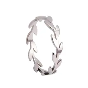 Bohemian Stainless Steel Leaf Ring for Women 15 S60f7d382e36d4610b0a509a64101b22bq