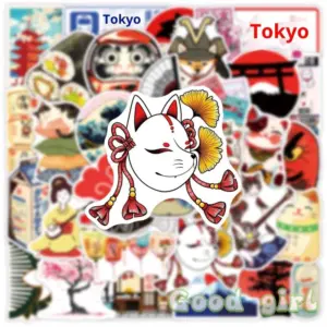 Japanese Graffiti Sticker Set 50 Waterproof PVC 10 S60f85e11ae634517b3604f9f55ca51f6Z