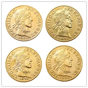 Vintage French Coin Set 1640-1643 in Gold Plating 16 S61235e8ff895491fba9274f65a3186f09