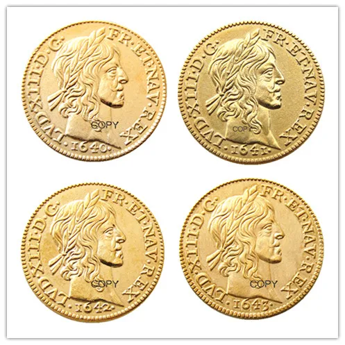 Vintage French Coin Set 1640-1643 in Gold Plating 7 Vintage French Coin Set 1640-1643 in Gold Plating - Image 7