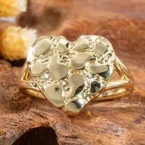 Gold Heart Cocktail Ring with Zircon in Sizes 6-10 7 S6134ff18a55049ce8bfac7691870e971E