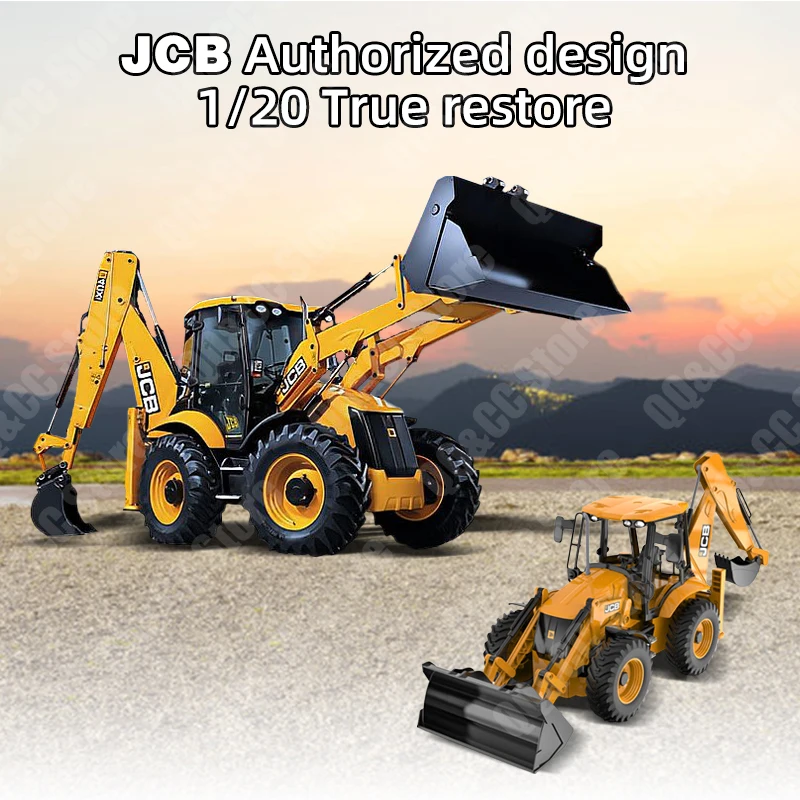 Yellow RC Backhoe Loader 1:20 Scale 4 Yellow RC Backhoe Loader 1:20 Scale - Image 4