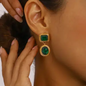 Vintage Geometric Stainless Steel Earrings Set 9 S618dce897a624ea48f486c6e0f609effp