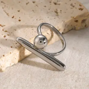 Gold Stainless Steel Geometric Ring JDR2403021 11 S6193ab1fcc644845817e98379fe75ac4i