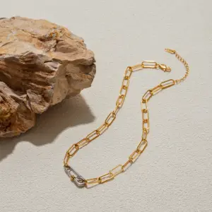 Stainless Steel Gold Layered Chain Necklace 12 S61b4b629944547ba8b36772117b8222ay