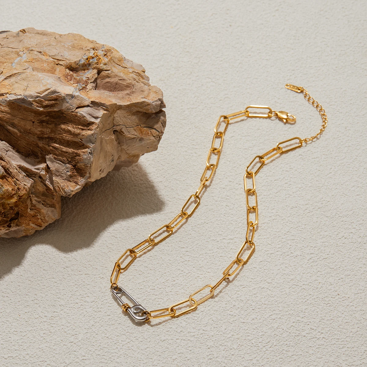 Stainless Steel Gold Layered Chain Necklace 6 Stainless Steel Gold Layered Chain Necklace - Image 6