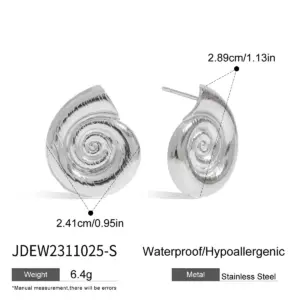 Stainless Steel Spiral Earrings for Women 14 S61ce2946bda24069a11e3e12a7f99b83n