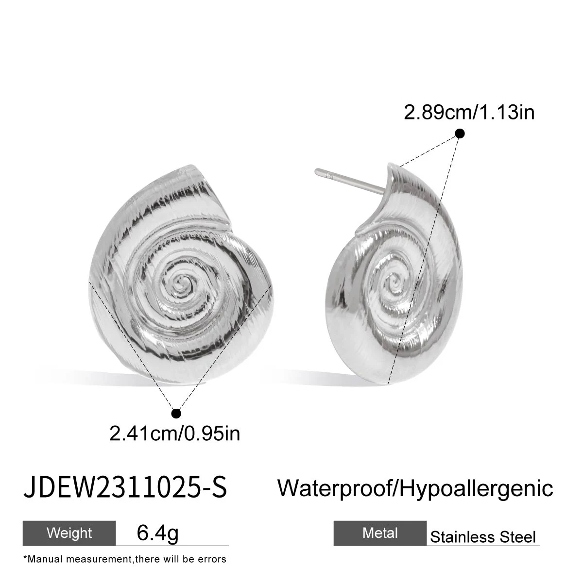 Stainless Steel Spiral Earrings for Women 7 Stainless Steel Spiral Earrings for Women - Image 7