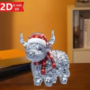 Highland Cow Christmas Figurine in Crystal Finish 11 S61d22d2d130f44b49ca62ebd1f82184dG