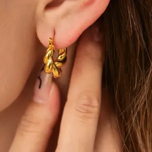 Gold-Tone Stainless Steel Croissant Earrings 8 S61db5b0bb557440bb671c145f29617631