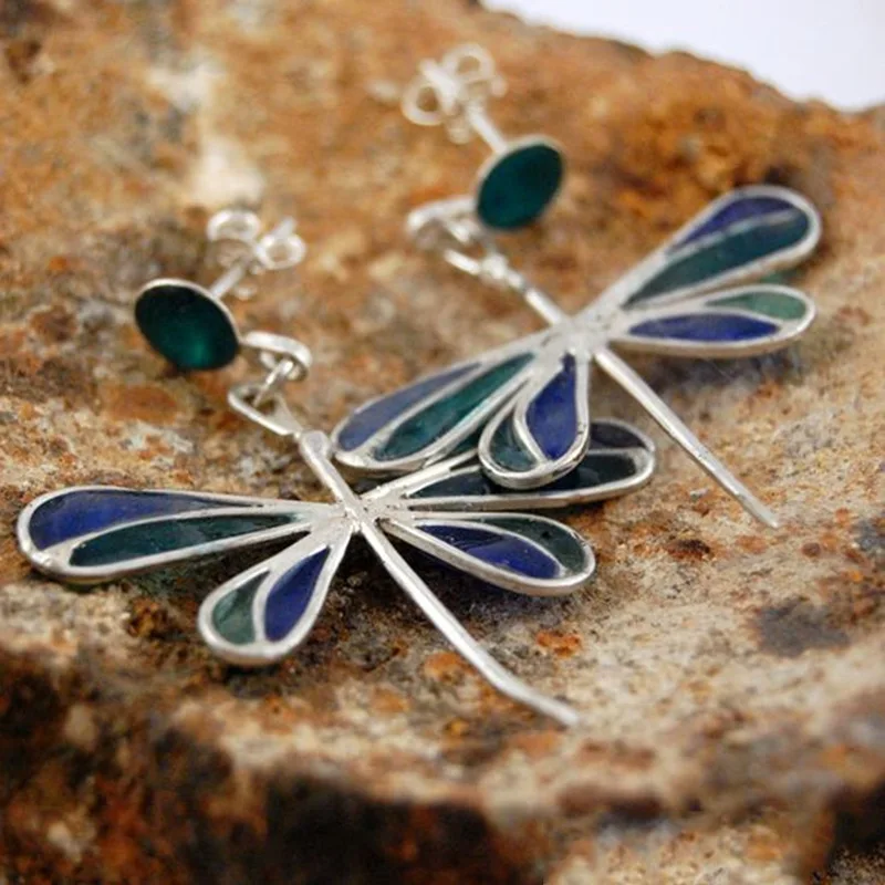 Vintage Dragonfly Earrings with Iridescent Wings 1 Vintage Dragonfly Earrings with Iridescent Wings