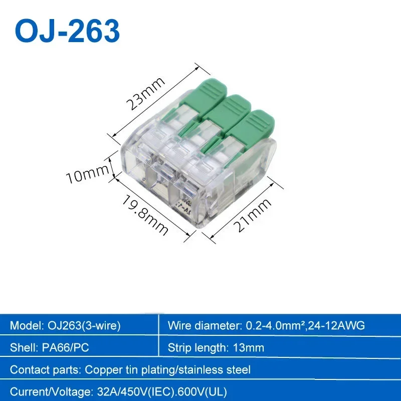 Premium Transparent Wiring Terminal Set with Green Locking Levers 8 Premium Transparent Wiring Terminal Set with Green Locking Levers - Image 8