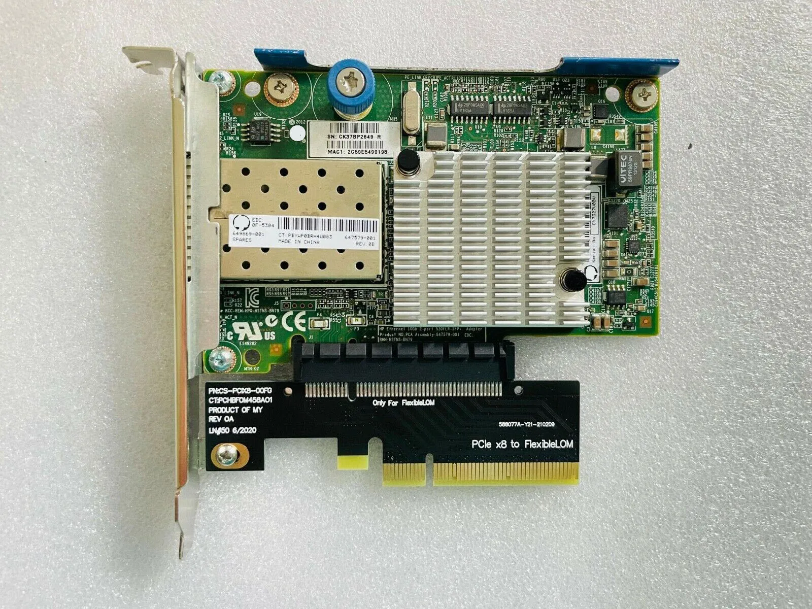 530FLR Dual 10G SFP+ Ethernet Adapter for PCIe 1 530FLR Dual 10G SFP+ Ethernet Adapter for PCIe