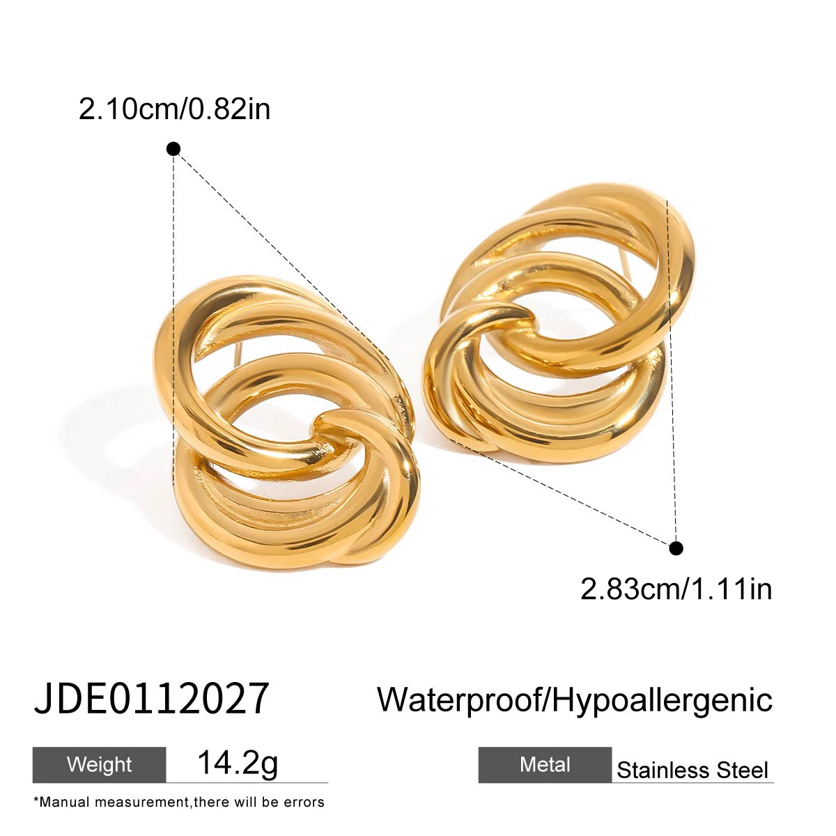 Bold Gold Stainless Steel Earrings for Women 8 Bold Gold Stainless Steel Earrings for Women - Image 8