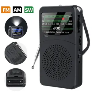 Portable Radio with LED Flashlight and High-Sensitivity Reception