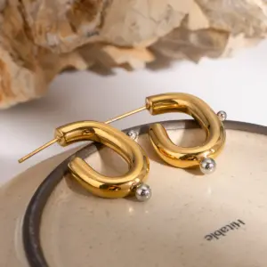 Bold Gold and Silver Stainless Steel Earrings 10 S62349e4ed61e410aa0b72dffa0f4cdb7w