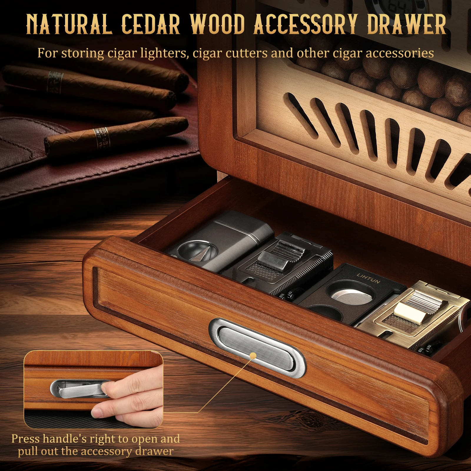 Elegant Cigar Humidor Cabinet for Collectors 5 Elegant Cigar Humidor Cabinet for Collectors - Image 5