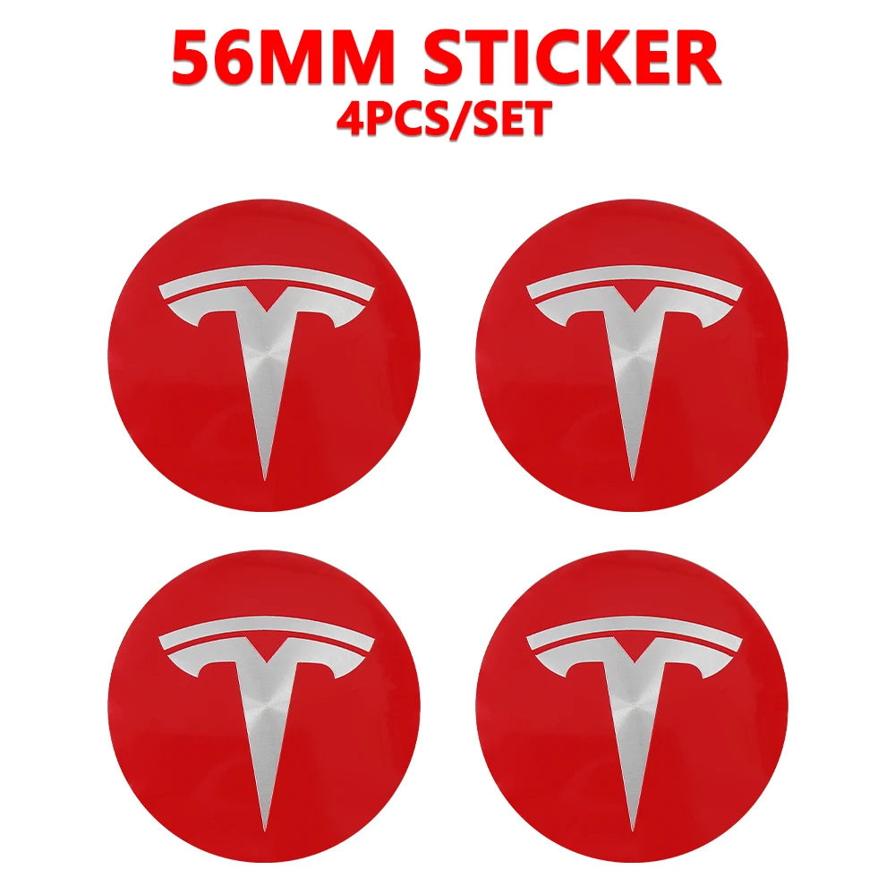 Tesla 56mm Aluminum Hub Cap Stickers Set 9 Tesla 56mm Aluminum Hub Cap Stickers Set - Image 9