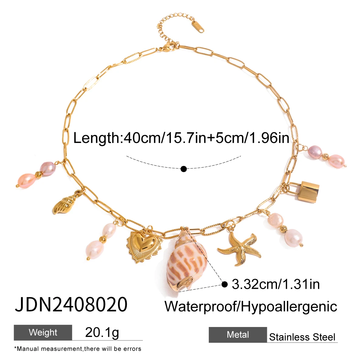 Stainless Steel Coastal Necklace JDN2408020 7 Stainless Steel Coastal Necklace JDN2408020 - Image 7