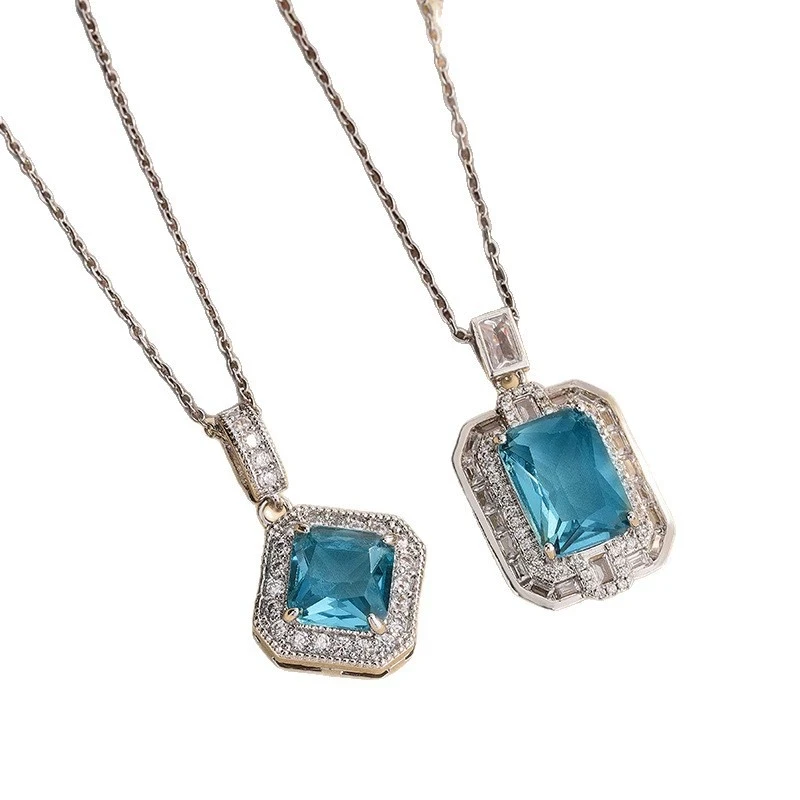 Elegant Blue Aquamarine Pendant Necklace 5 Elegant Blue Aquamarine Pendant Necklace - Image 5
