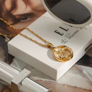 Stainless Steel Moon Pendant Necklace 12 S627bcae22be94f49b5ddef6c21f13ee9n