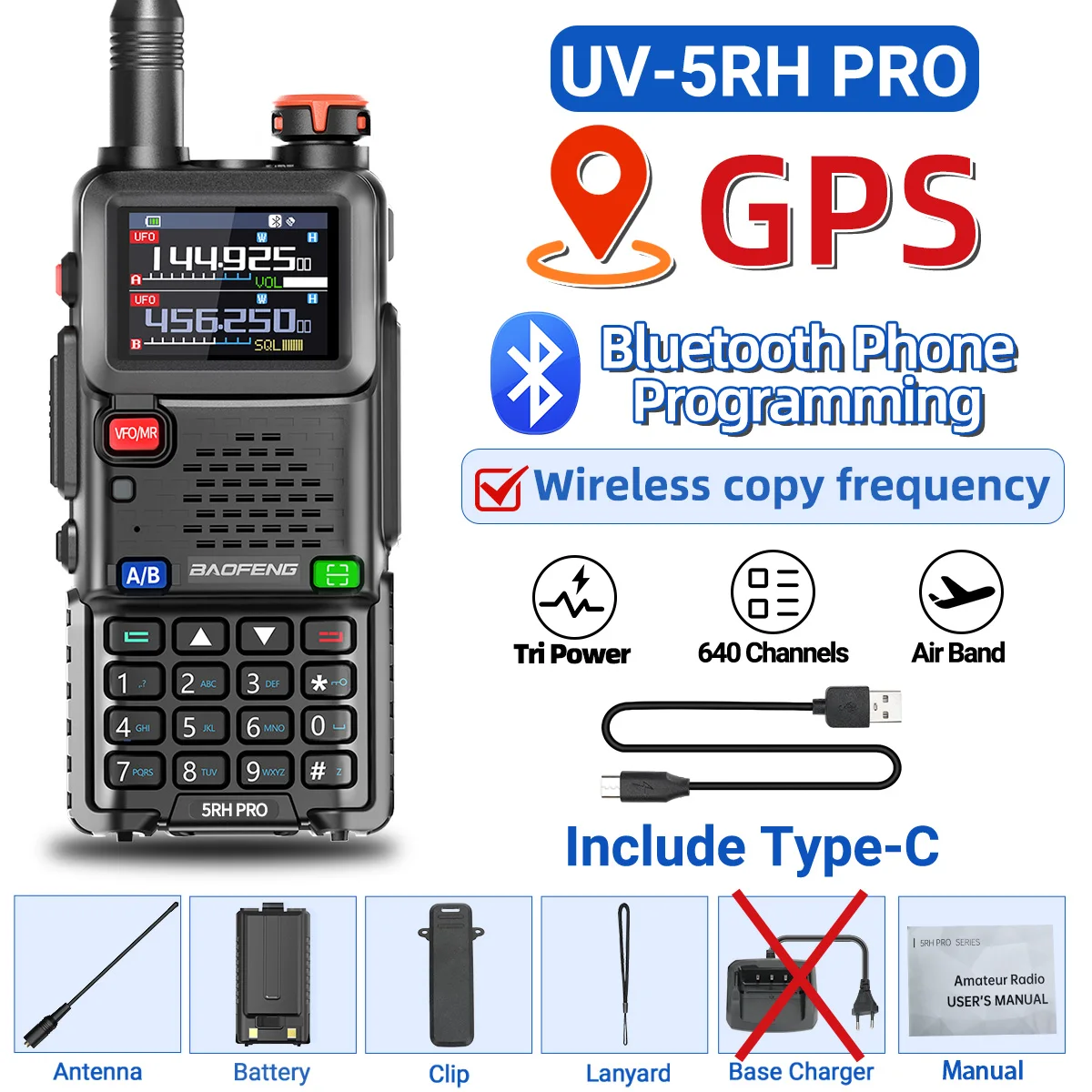BAOFENG UV-5RH PRO GPS Walkie Talkie 8 BAOFENG UV-5RH PRO GPS Walkie Talkie - Image 8
