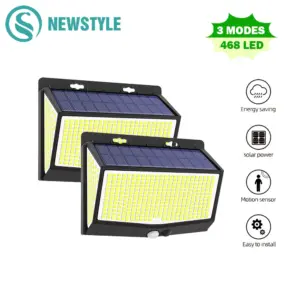 Modern Solar Wall Light with 138-468 LEDs