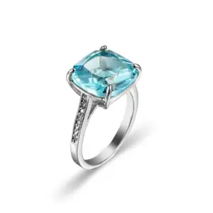 Blue Zircon Female Wedding Ring in Sterling Silver 8 S62dffc2bcfdd4ad0a8837f3f3a5d3132c