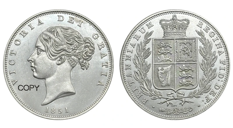 Vintage 1851 Victoria Half Crown Replica Coin 7 Vintage 1851 Victoria Half Crown Replica Coin - Image 7