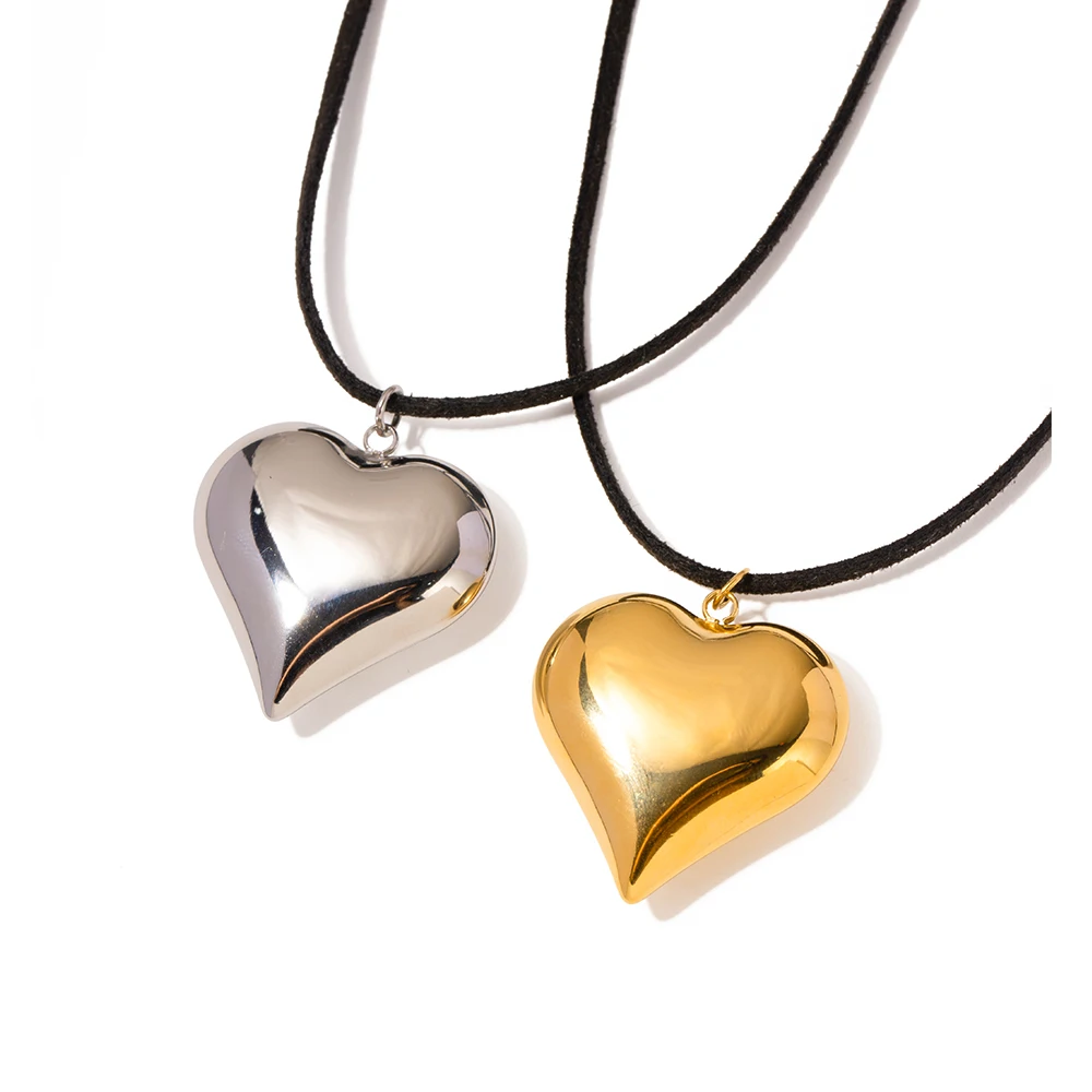 Stainless Steel Heart Necklace JDN2309001 1 Stainless Steel Heart Necklace JDN2309001
