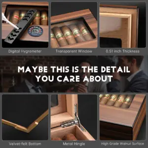 Elegant Spanish Cedar Humidor for Cigars 10 S631fd8094bf14dc9aa3845f7f23cd488o