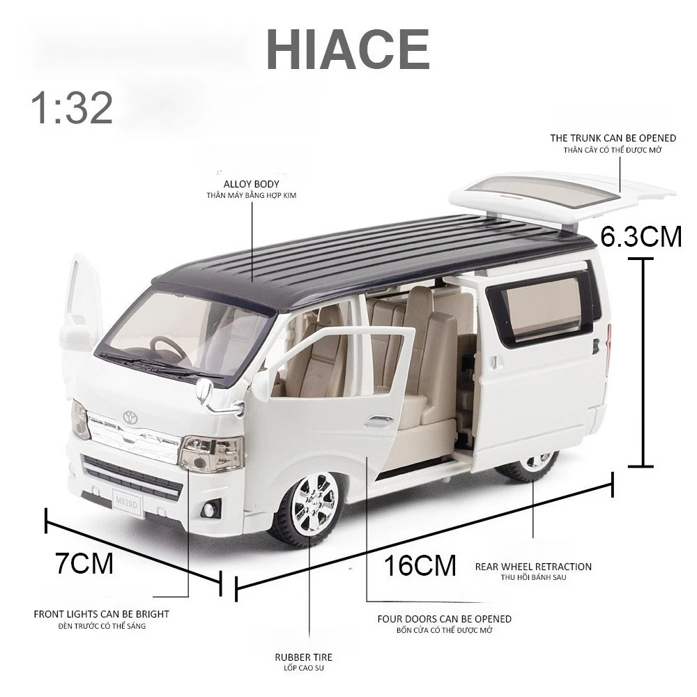 1:32 Scale Toyota HIACE Diecast Model 4 1:32 Scale Toyota HIACE Diecast Model - Image 4